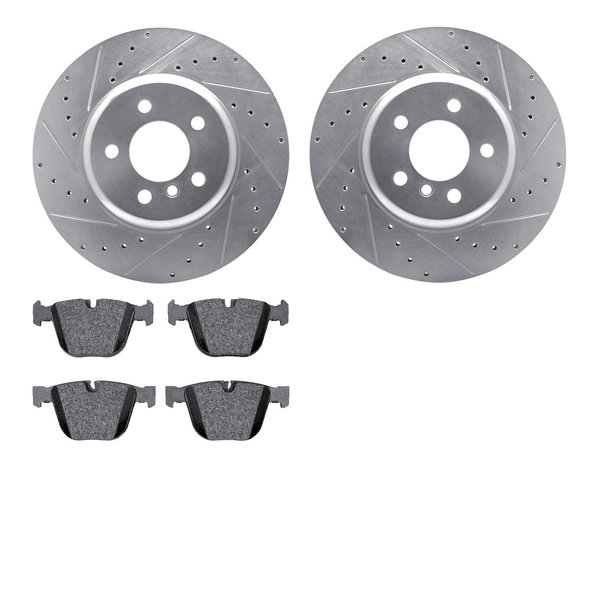 Dynamic Friction Co 7502-31537, Rotors-Drilled and Slotted-Silver with 5000 Advanced Brake Pads, Zinc Coated 7502-31537